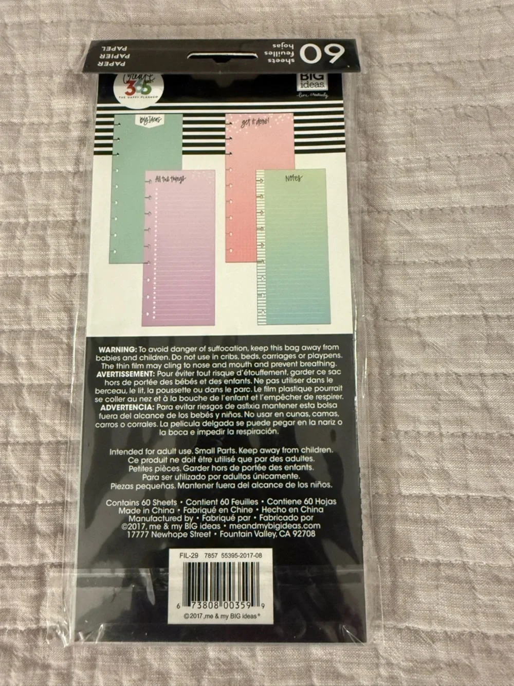 The Happy Planner Lavender 'All the Things' Refillable Note Pages